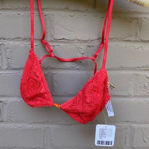 Free People Red Lace Bralette